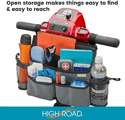 Mobility Scooter Bag with Bottle and Cup Holders and 6 Organized Pockets - Image 3