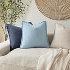 Foindtower Decorative Linen Fringe Throw Pillow Covers 22×22 Light Blue - Image 5