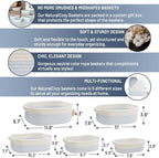NaturalCozy 5-Piece Rectangle Storage Basket Set- Natural Cotton Rope Woven - Image 2