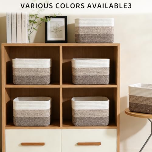 4 Pack Large Storage Baskets for Organizing, and Clothes, Cotton Rope Basket - Image 4