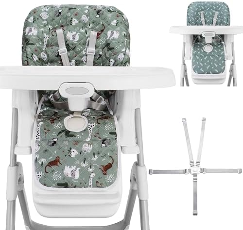 Baby High Chair Cover Replacement, Reversible & Waterproof High Chair Cushion by Lunobubo