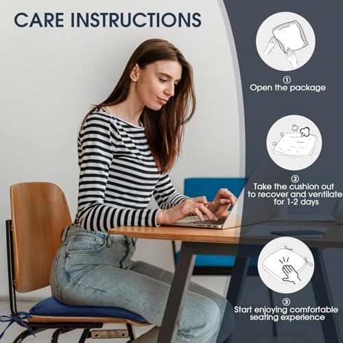 TushGuard Chair Cushions, 4 Pack Memory Foam Chair Pads - Image 6