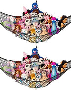 Large Stuffed Animal Storage Hammock 2 Pack | Holds 12 lbs | Corner Stuffed by LillysLove