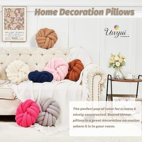Uvvyui Knot Pillows, 14 Inch Decorative Throw Pillows Round Pillows Cushion - Image 5