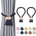 NICEEC 2 Pack Wooden Polyhedron Magnetic Curtain Tiebacks Boho Home Decor Drape by NICEEC