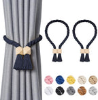 NICEEC 2 Pack Wooden Polyhedron Magnetic Curtain Tiebacks Boho Home Decor Drape by NICEEC