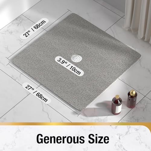 HITSLAM Square Shower Mat, 27 x 27 Inch Non Slip Bath Mat - Image 2