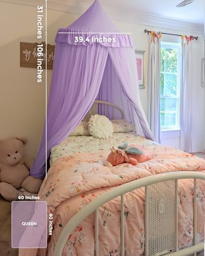Large Bed Canopy with Star Lights, Double Layer Canopy - Image 5