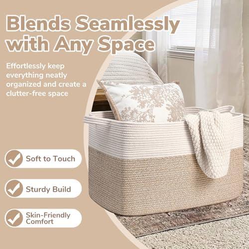 Goodpick 85L Large Woven Rope Blanket Basket - Image 5