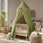 Cotton Kids Bed Canopy, Nursery Room Baby Crib Hanging Curtain Mosquito Net - Image 6