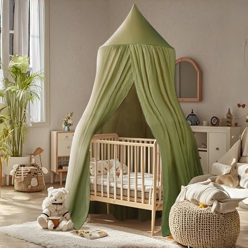Cotton Kids Bed Canopy, Nursery Room Baby Crib Hanging Curtain Mosquito Net - Image 6