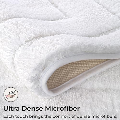 GRANNY SAYS White Bathroom Rug 20" x 32", Non-Slip Microfiber Bath Mat - Image 3