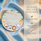 Woodland Baby Name Sign 6" Round Wood Birth Announcement - Image 6