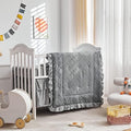 Tufted Ruffle Crib Bedding Set 3 Pieces Baby Boho Quilted Comforter by Uozzi+Bedding
