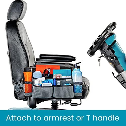 Mobility Scooter Bag with Bottle and Cup Holders and 6 Organized Pockets - Image 5