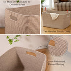 OIAHOMY 96L XXXLarge Blanket Basket Woven Cotton Rope Storage Basket Brown - Image 4