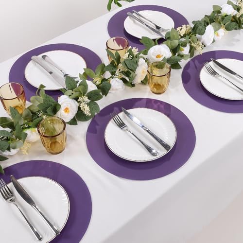 SHACOS 100 PCS Round Paper Placemats 13 inch Disposable Paper Place Mats - Image 2