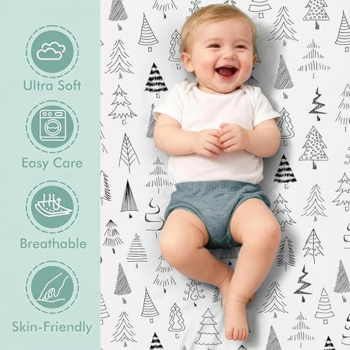 4 Pack Bassinet Fitted Sheets Compatible - Image 2