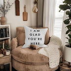 Classroom Decor Pillow Covers 18x18, I'm Glad You're Here Decorative Throw - Image 6