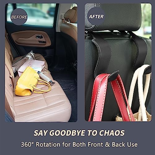 4-Pack Car Headrest Hooks Holds 55lbs Seat Storage Organizer - Image 4