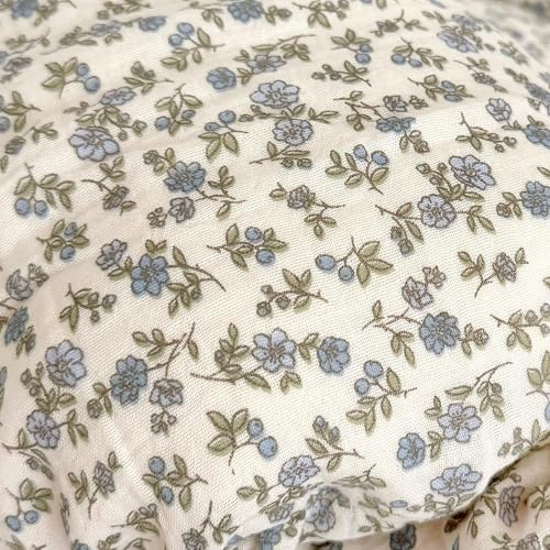 BuLuTu Blue Floral Soft Cotton Pillowcase Standard Size, 1 Pack - Image 3