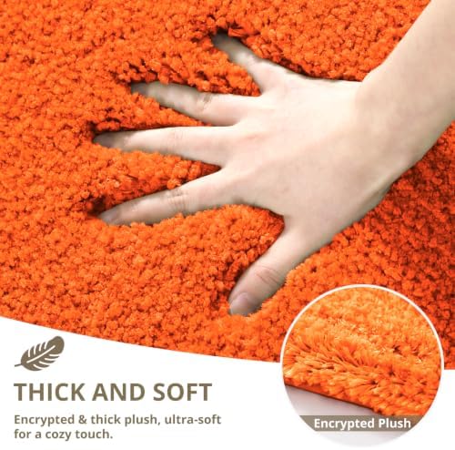 Polyester Bathroom Runner Rug 24"x60" Orange, Soft Shaggy Bath Mat - Image 4