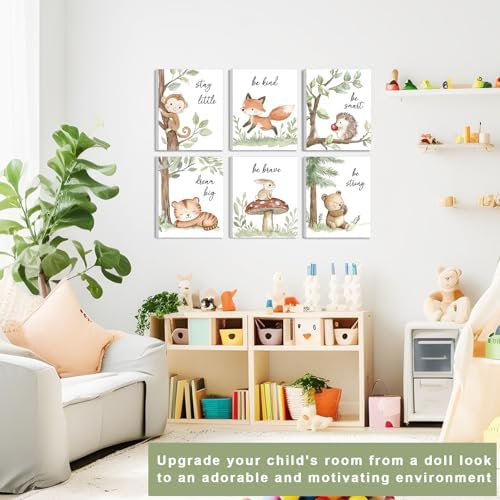 Framed Woodland Nursery Wall Art, Forest Animal Pictures Nursery Wall Decor - Image 3