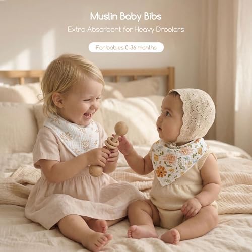 8 Pack Muslin Baby Bandana Bibs - Image 3