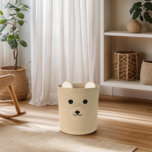 Bear Basket for Nursery, Baby Shower Baskets, Baby Storage Basket - Image 3