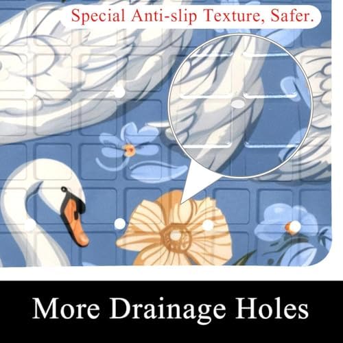 Shower Mat Bathtub Mat, 26.8x15.1 inch, Non-Slip Bath Mat - Image 2