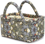 Small Storage Basket Organizer, Mini Fabric Floral Storage Baskets by Ankick