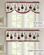 Christmas Blackout Tie Up Valance Curtains - Image 5