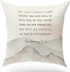 KongMoTree Bible Verse Pillow Cover, Deuteronomy 31:8, Scripture Art Pillow Case by KongMoTree