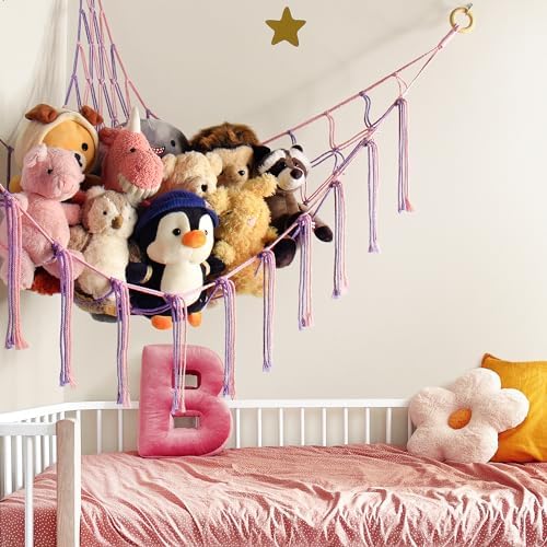 mirolam Large Stuffed Animal Hammock Corner Net - Image 2