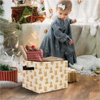 Bear Nursery Storage Bins, Cute Brown Bears Collapsible Storage Basket Organizer - Image 3