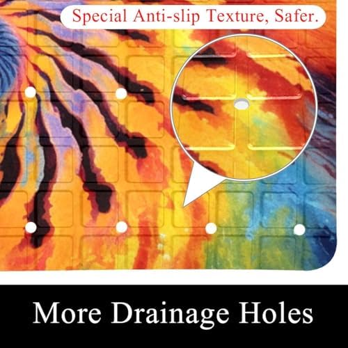 Bathtub Mat Non Slip 26.8x15.1In, Tie Dye Spiral Bath Mat - Image 2
