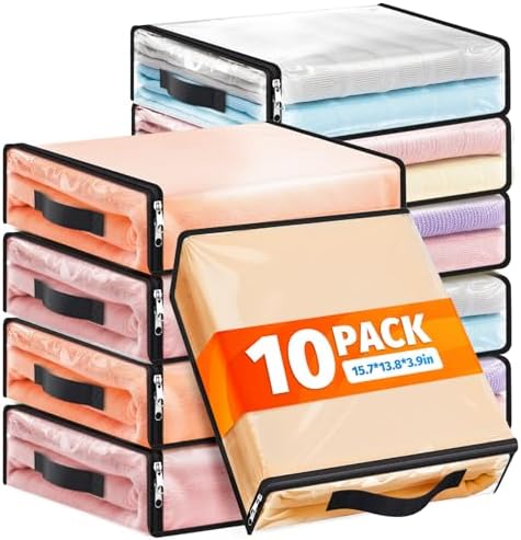 SpaceWhisper Clear Sheet Storage Bags, 10 Pack, 15.7 x 13.8 x 3.9 in by Unknown
