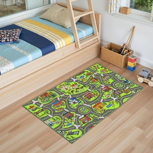 Upgrade Ultra Non Slip Kids Car Rug, Kids Road Playmat Rug by ArenaRug