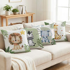 Cute Safari Animal Throw Pillow Cover, 18x18 Inch - Image 2