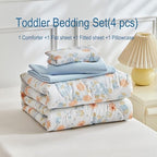 JHXHMX 4 Pieces Toddler Bedding Set, Soft Crib Bed Sheets Set Includes Quilted - Image 7