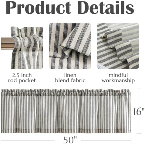 jinchan Linen Boxter Stripe Valances - Image 6