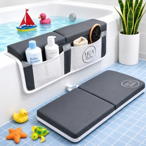 Comfortable Baby Bath Kneeler and Elbow Rest Pad Set, Non-Slip Bathtub Kneeling by HUX+Baby