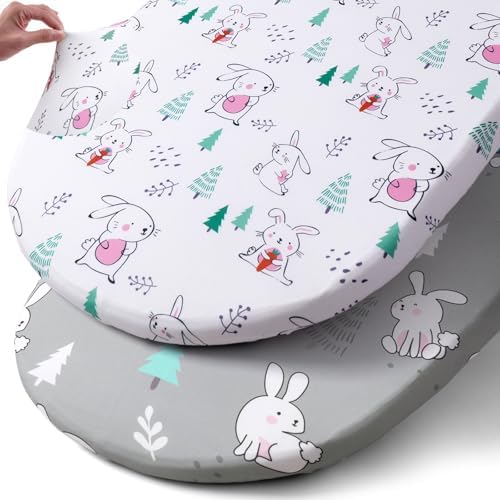 Stretch Fitted Bassinet Sheet Set BROLEX 2 Pack Cradle Sheets by BROLEX