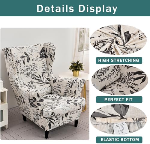 NILUOH Wingback Chair Covers 2-Piece, Armchair Slipcovers - Image 2