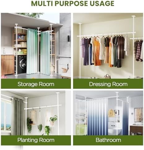 SUNALLY Room Divider Curtain Rod, No Drilling 28-140in Wall Divider - Image 6