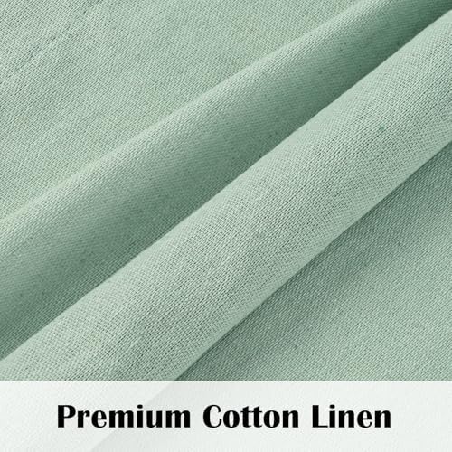 FRAMICS Farmhouse Valance Curtains, Boho Cotton Linen Kitchen Valance, Sage - Image 5