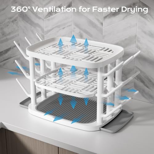 Baby Bottle Drying Rack, 3-Tier Large Capacity Countertop Organizer - Image 4