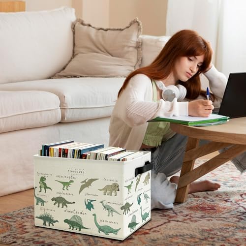 Dinosaur Storage Bins Box with Handles, Dinosaur Nursery Decor, Species of Dino - Image 3