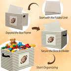 Rustic Football Storage Bins Boxes Handles - Image 6