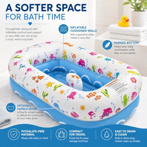Mommy's Helper Inflatable Baby Bathtub, Portable Bathtub, Ages 6-24 Months - Image 2